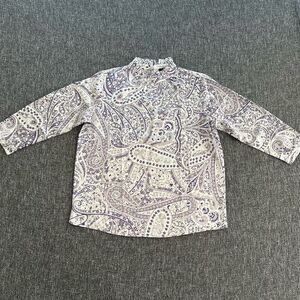 Ann Taylor Lavender and White Paisley Top